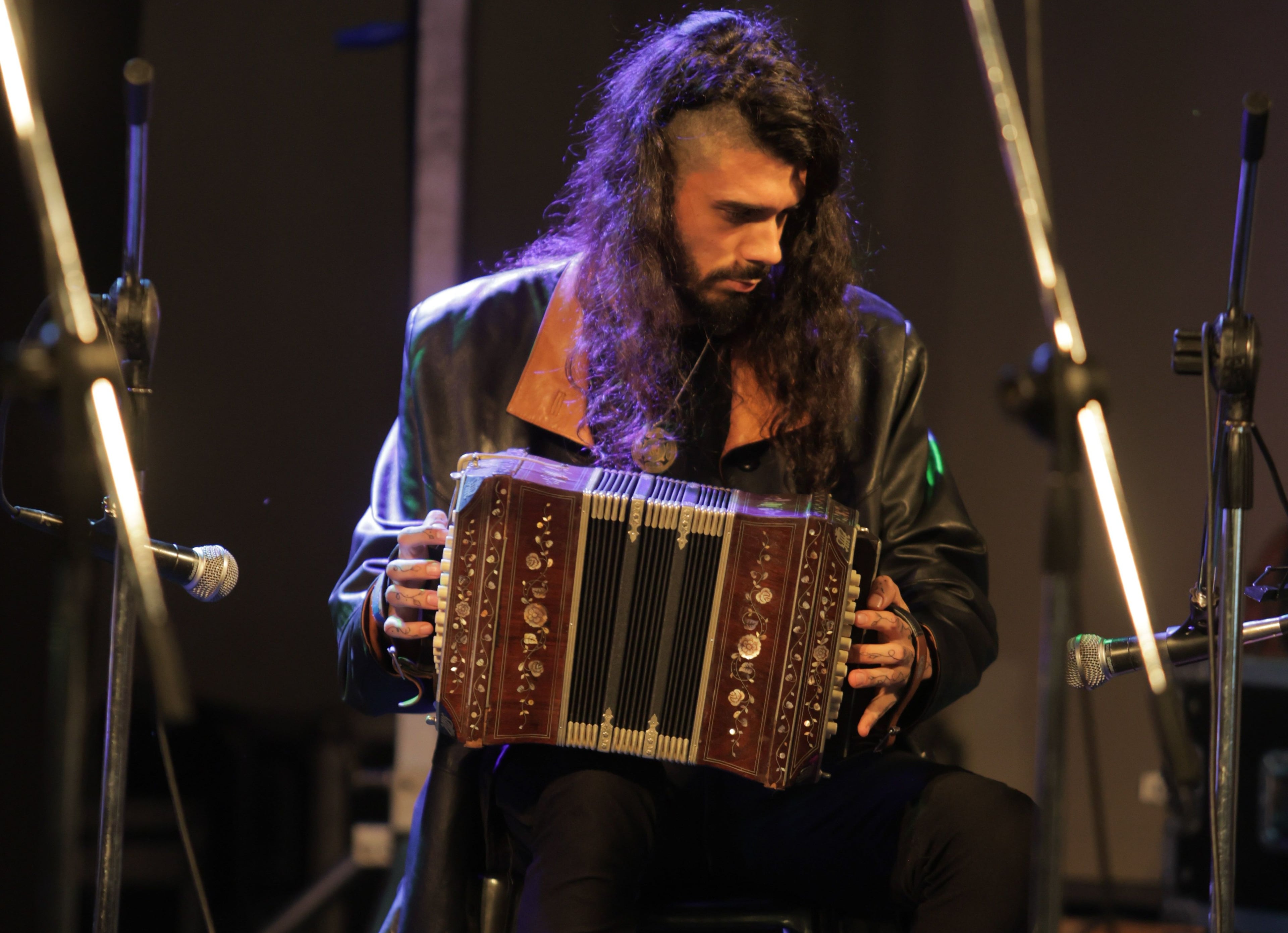 TR1BU - live bandoneon performance on stage, electro-tango, Copenhagen